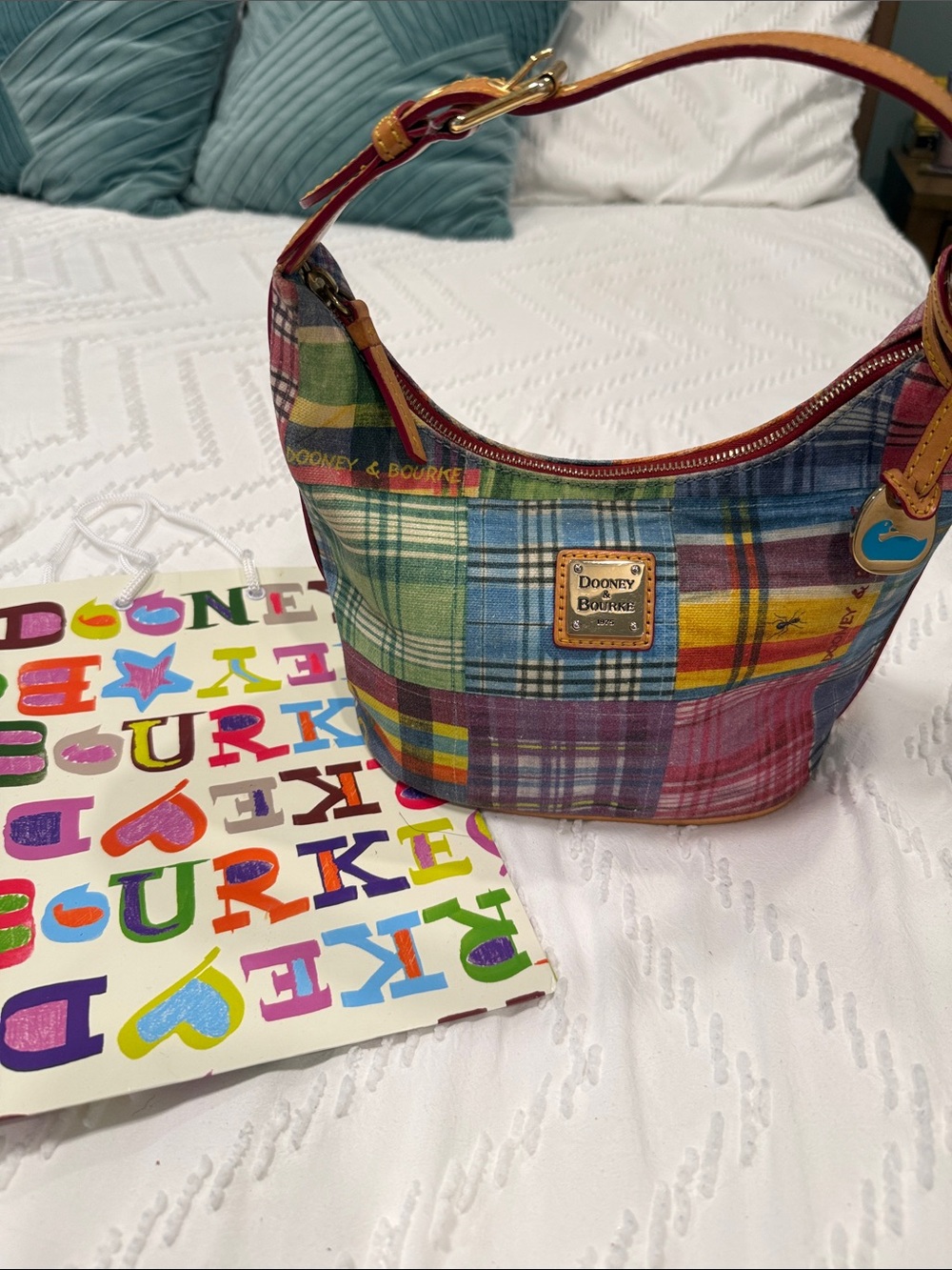 Dooney & Bourke Multicolor Plaid Hobo Shoulder Bag
